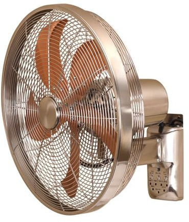 Industrial Shop Fan 16 Inch Wall Mount Fan with 5 Blades, 3 Speeds, 8 Hour Timer, 120° Oscillating Quiet Fan with Remote for Home Office Bedroom Living Room Garage