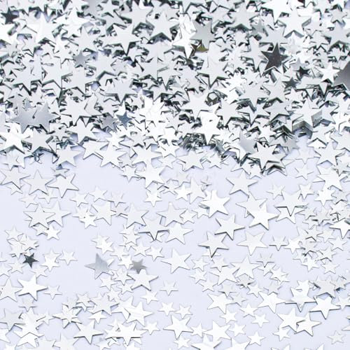 Glitzer Streudeko Sterne Konfetti Silber, Glitzersterne Konfetti Weihnachten, Streudeko Weihnachten, Sterne Confetti Tischdeko Weihnachten, Stern Deko Weihnachten, Geburtstag, Hochzeit, Silvester