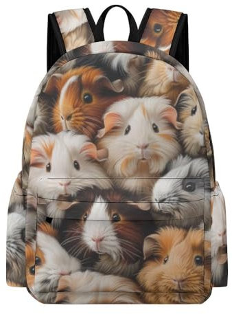 WVFHVISL Meerschweinchen Rucksack, Tier-Rucksäcke für Jungen,Meerschweinchen Schulrucksack, Kinder-Büchertasche,Schultaschen Kindergarten Büchertaschen Rucksack für Schule