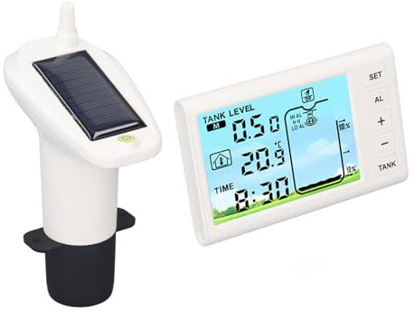 Sensor de Profundidad de Líquido del Tanque de Agua Medidor de Nivel Ultrasónico Medidor de Nivel de Agua con Pantalla de Temperatura para Uso Doméstico