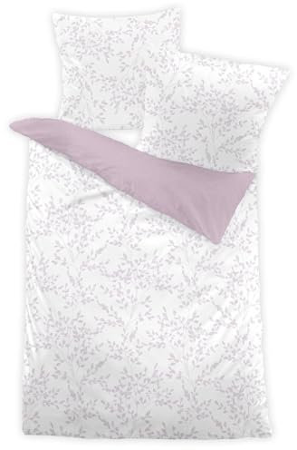 Dormisette Melange Flanell Bettwäsche Greve Flieder 1 Bettbezug 155 x 220 cm + 1 Kissenbezug 80 x 80 cm