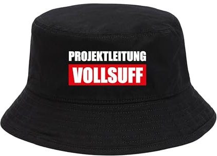 Projektleitung Vollsuff Hut Mallorca Saufen Mallorca Fischerhut Lustiger Hut Bucket Hat Alkohol Feiern Party Junggesellen-Abschied Anglerhut Sommerhut Bier Malle
