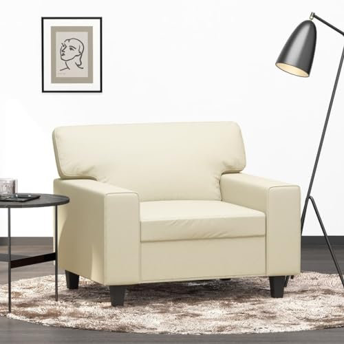 Xichuzi Sessel Creme 60 cm Kunstleder, Fernsehsessel, Kinosessel, Lesesessel, Tv Sessel, Ohrensessel, Armsessel, Seselstuhl Wohnzimmer - 359408
