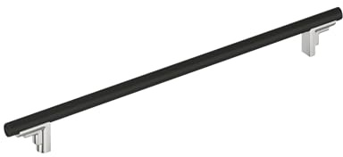 Signature Hardware 954045-18 Anberlin 18 Inch Center to Center Appliance Pull - Matte Black Handle - Polished Chrome