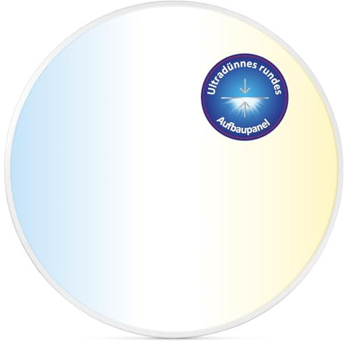 LECOM Deckenlampe LED Rund Deckenleuchte oder Wandleuchte Ø600x25 mm Lampe für Innen Aufbauleuchte CCT 3000/4000/6000K kein Flimmern