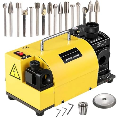 Bohrerschärfer, Bohrerschleifer-Schärfer 3mm-13mm/3mm-15mm, 90° bis 140° Spitzenwinkel Einstellbarer Bohrer-Nachschärfer, tragbare Bohrer-Schärfmaschine, CBN-Rad für HSS,Mr-13B