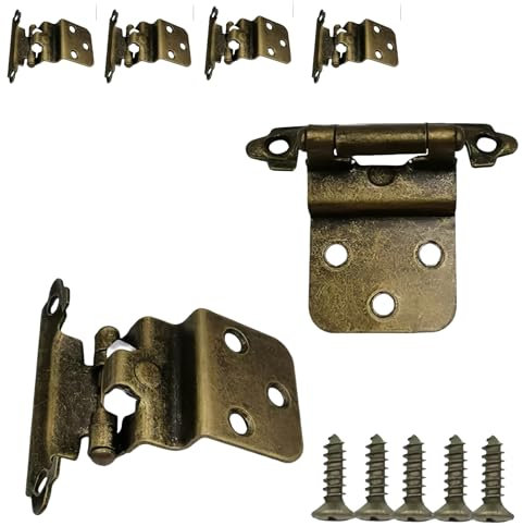 4PCS 70mm Self Close Cabinet Hinges Bronze Semi-Concealed Overlay Cabinet Kitchen Door Hinges