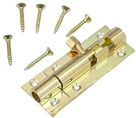 1 Piece 2 Inches Brass Door Lock Bolt Gold Sliding Gate Bolt for Door/Gate/Balcony/Bedroom/Bathroom