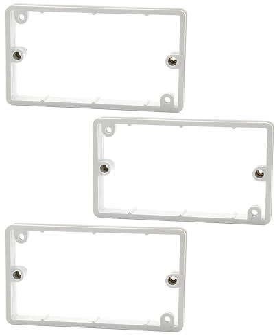 hommova 3Pcs Double Socket Spacer, 20mm Electrical Light Switch Spacer Surround for Tiles and Panels (White)