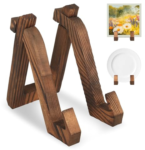 ANBEEISS 1 Pieza Expositor Multiusos Madera Maciza | Soporte para Platos, Portadiscos de Vinilo, Para Marcos, Fotos y Folletos, Diseño Elegante, Hogar y Comercio