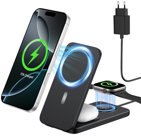 XNYAND Cargador Inalámbrico 3 en 1 para iPhone, Apple Watch y AirPods