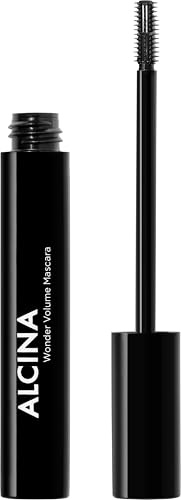 ALCINA Wonder Volume Mascara black - 8 ml - schwarze Wimperntusche für maximales Volumen & ausdrucksvolle Länge - Mikrobürste modelliert jede Wimper - intensive Wimpernkranzverdichtung