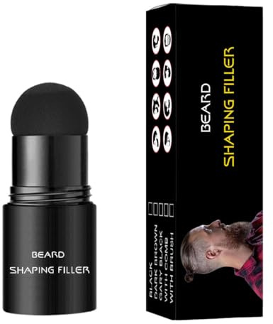 Operitacx Professioneller Bartfüllerstift Schwarz mit Kleiner Bürste Bartformungs Concealer für Männer Sicheres Bartpflege Utensil aus Kunststoff und Kunstfaser für Natürliches Styling