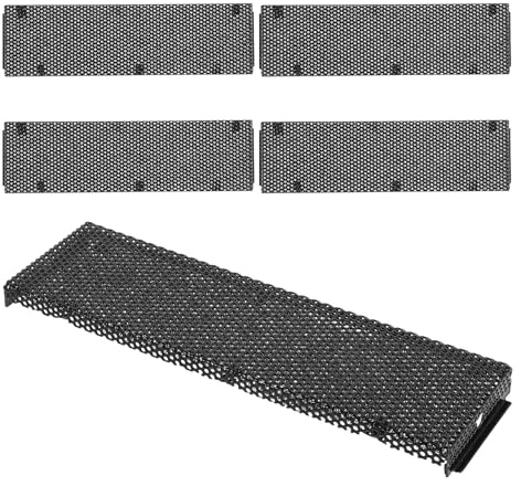 5 Stück Frontabdeckung des Computergehäuses mit Legierung und Schwamm | Vented Hexagon Mesh, Schwarz, Schnelle Montage, Passend für PC Tower und Gehäusefront