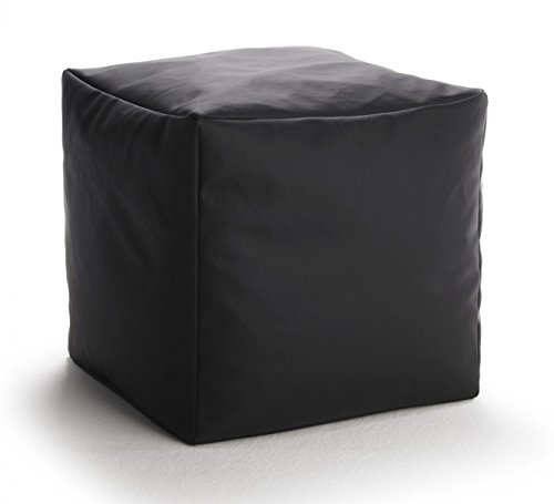 VALERIAN Sitzwürfel Leder-Look schwarz/weiß schwarz
