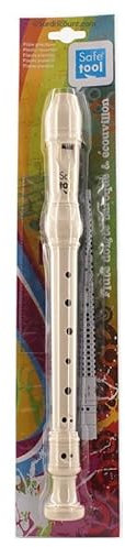 SAFETOOL - 1 Flûte à bec en plastique - Doigté baroque - Livré dans sa housse - Couleur Ivoire