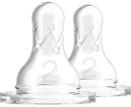 Dr. Brown's Dr Brown Natural Flow Level 2 Narrow Nipple Set of 2 (3M+) Clear