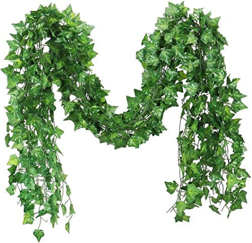 168 feet Fake Foliage Garland Leaves Decoration Artificial Greenery Ivy Vine Plants for Home Decor Indoor Outdoors (Ivy Leaves)