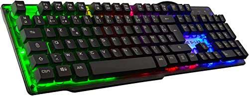 The G-Lab KEYZ Neon - Teclado Gaming de Alto Rendimiento - Membrana de Alta Precisión - Retroiluminación Rainbow - Layout Español, Multicolor