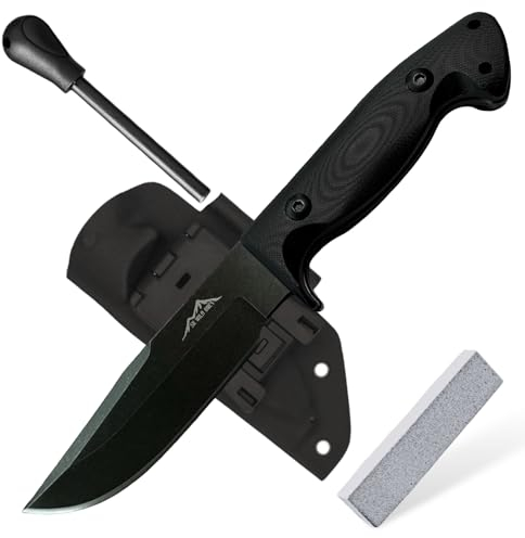 SK Wild Ones® Jagdmesser Messer Outdoor - Survival messer, outdoor messer feststehend - Gürtelmesser outdoor feststehende klinge mit G10 Griff - Full Tang D2 Stahl Survival Messer für Camping Freya