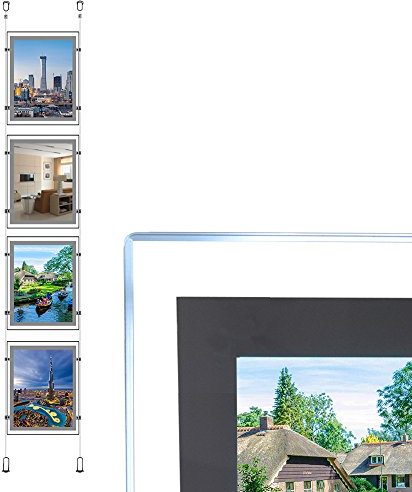 A4 Hochformat Immobilien Fenster Aufhängen LED Schild Halter Display Light Box (4 Stück in eine Spalte)