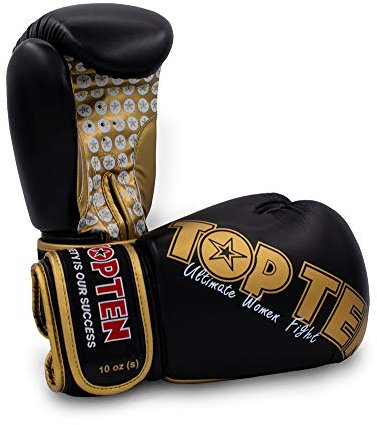 TOP TEN Boxhandschuhe „Woman“ für Frauen - 10 oz, schwarz-Gold