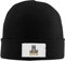 QINOL OVO Unisex Wintermütze/Beanie mit Eulenmotiv, Schwarz