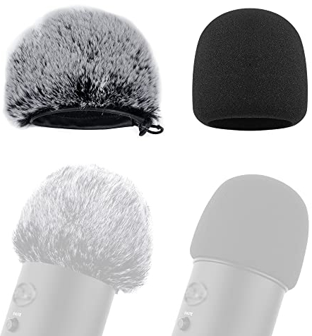 Geekria Lot de 2 housses de microphone en mousse pour pare-brise et microphone compatibles avec Blue Yeti, Yeti Pro