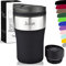 Milu Thermobecher mit Gravur - 210ml - Vatertag Muttertag personalisiert Geschenk mit Namen Ostern Weihnachten für Männer Frauen Mama Papa (Schwarz, 210ml (+Gravur)