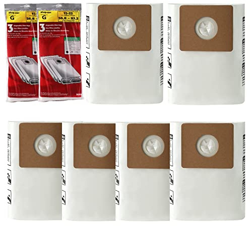 Shop-Vac 90663 Bolsas de filtro desechables de 16 a 22 galones, paquete de 6
