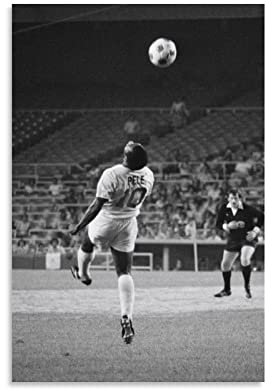 Pele Fußball Schwarz-Weiß Poster Zimmer Ästhetik Poster Druck Kunst Wandgemälde Leinwand Poster Geschenke Moderne Schlafzimmer Dekor 20 x 30 cm