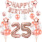 HCRXVV Rosegold 25 Geburtstag frau Party Deko Set 25 Luftballons frauen damen Happy Birthday Girlande Geburtstagsdeko Folienballon für 25 Jahre Geburtstag Mädchen deko