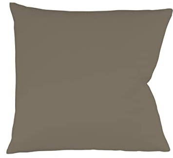 sleepling Satin Kissenbezug, Kissenhülle aus 100% seidig weicher Baumwolle, Bezug Zierkissen, Sofakissen, Kissen, 60 Grad, Ökotex 100, Made in EU, 45 x 45 cm, Taupe