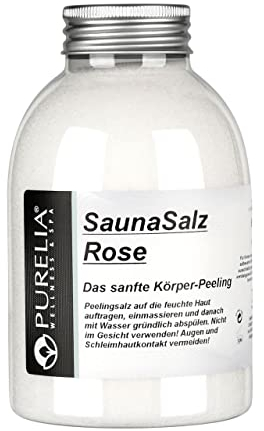 PURELIA Sauna Salz Rose 650g Peelingsalz Sauna Salz Peeling Körperpeeling