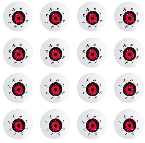 HIXNUG 16Pcs Halloween Eyeballs Terror Bloodshot Eyeballs Spooky Eye Balls Creepy Toys Clothing Props Halloween Dressing Accessories Halloween Terror Props
