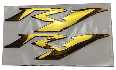 Motorrad 3D Emblem Abzeichen Aufkleber Tank Rad R1 Aufkleber Weiche Reflektierende Aufkleber Für Yamaha YZF-R1 YZFR1 YZF R1 (Farbe : R1 Gold)