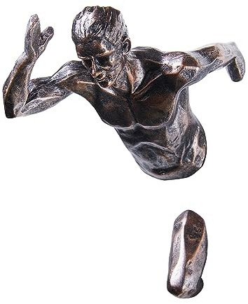 Wanddeko Skulptur Kletterer Figur Männer laufende Skulpture Running Statue Dekofigur 3D Wandskulpturen Climing Statue Wandschmuck,Kunst Wandbehang Skulptur Deko Wohnzimmer Hintergrund Wanddekoration