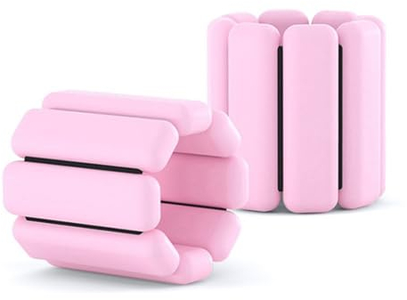 Handgelenk Knöchelgewichte 丨Tragbares Gewichtsmanschetten丨Set mit 2 Stück (je 0,5 kg) 丨Verstellbare Krafttraining für Gehen, Yoga, Tanz, Pilates, Barre, Aerobic丨Rosa