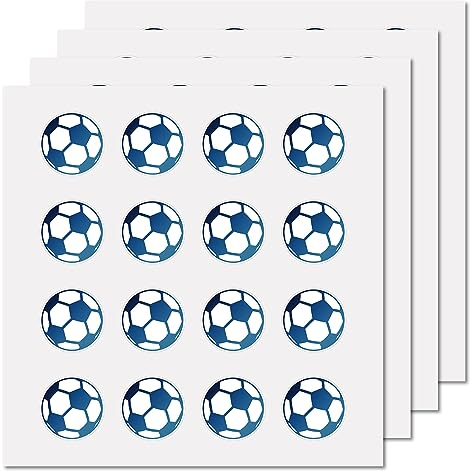 CREATCABIN 128 Unids Fútbol Planificador Pegatina Deportes Fútbol Pegatinas Impermeable Autoadhesivo Imagen Pegatinas Punto Redondo Dibujos Animados Calcomanías A Granel para Sombrero Libros 2.5x2.5cm
