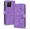 Rosbtib Funda Móvil para Honor X6 4G/ X8 5G/ Honor 70 Lite 5G Cover de Cuero Premium PU con Cierre Magnético y Función de Soporte Patrón en Relieve Flor de Cerezo Flip Cover - Morado
