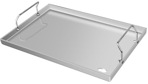 CANDANA Grillpfanne Edelstahl Grillplatte für Weber Spirit Grillteile I & II 300 Series Spirit E/S 310 E/S 320 E/S 330 SP-320, Flat Top Grillplatte mit abnehmbaren Griffen