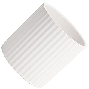 osiuujkw Maceta de cerámica a Rayas de Estilo nórdico, Maceta Redonda para bonsái, Oficina, hogar, jardín, decoración en Maceta, Regalos, Blanco, 10 * 10cm
