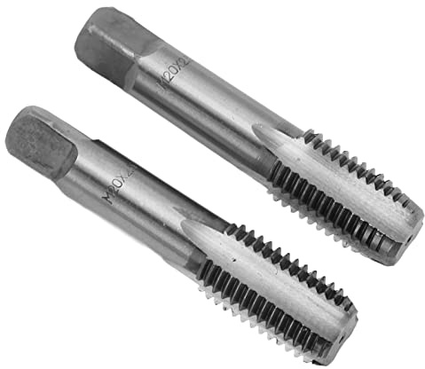 2-teiliges Metrisches Gewindebohrer-Set aus Hochgeschwindigkeitsstahl, Gewindeschneidwerkzeug Mit Geraden Nuten, Metrische Gewindebohrer Mit Geraden Nuten, Gerade Nuten, Effizientes(M20*2.5)