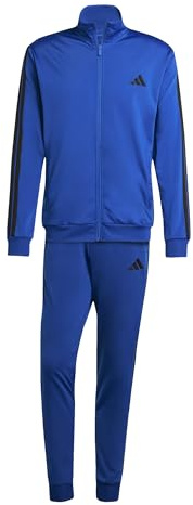 adidas Herren SPORTSWEAR BASIC 3 STRIPES TRICOT TRACKSUIT, team royal blue, XS