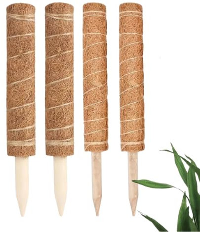 Garden Mile 4 x 38cm Tall Moss Pole for Plants 152cm Coir Totem Pole Moss Stick for Climbing Plants Indoor Monstera Support Extension Climbing Plant Support for House Plants