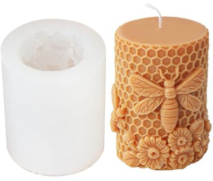 Xidmold Moule en Silicone en Forme de Nid d'Abeille - Pour Bougies en Cire d'Abeille, Cire de Soja, Plâtre et Résine