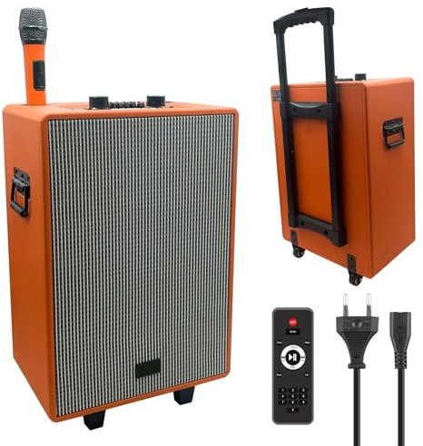 MAKA Cassa Bluetooth Potente Con Microfono, Portatile, Batteria 3600 mAh, USB | AUX | MICRO-SD, Altoparlante Woofer 12 (30 cm), Grande 280W Con Telecomando