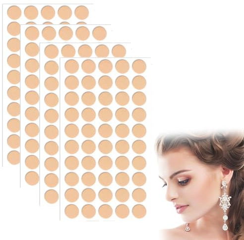 SULIUDAJI 200 Stück Ear Lobe Lifting Adhesive Pads Waterproof Ear Lobe Support Patches Invisible Ear Lobe Supports Heavy Earrings Stabilizers Reduces Strain On Earrings, Polyethylene