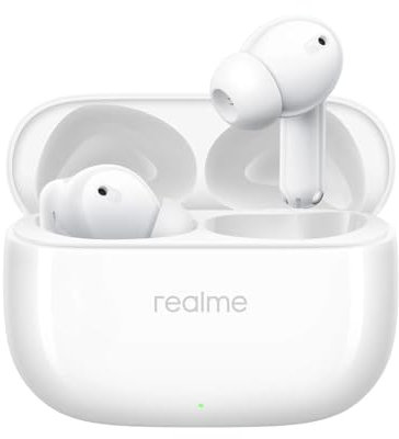 realme Buds T310 Wireless Earbuds, 40 Stunden Wiedergabe Bluetooth 5.4 Headset mit dreistufiger Geräuschunterdrückung, kabelloses Headset mit 12,4 mm Basstreiber (White)