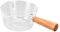 Pot à lait en verre, casserole en verre, casserole transparente, casserole en verre avec poignée en bois, bec en forme de V, nouilles, casserole à lait, ustensiles de cuisine, (400 ml)